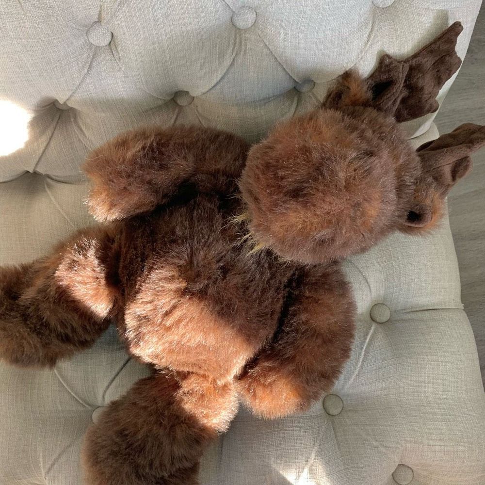 Unipak stuffed moose toy plush animal faux fur brown